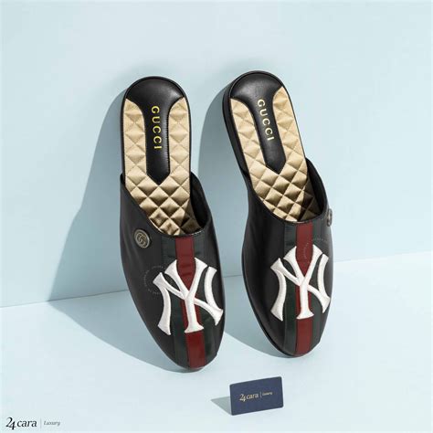 yankee gucci slides|Gucci Yankees capsules.